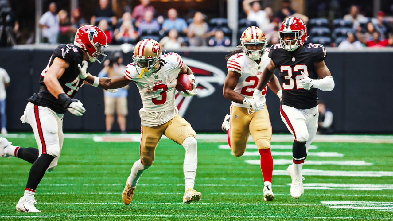 San Francisco 49ers wide receiver Ray-Ray McCloud III (3) walks off the  field following an NFL football game against the Carolina Panthers, Sunday,  Oct. 9, 2022, in Charlotte, N.C. (AP Photo/Brian Westerholt