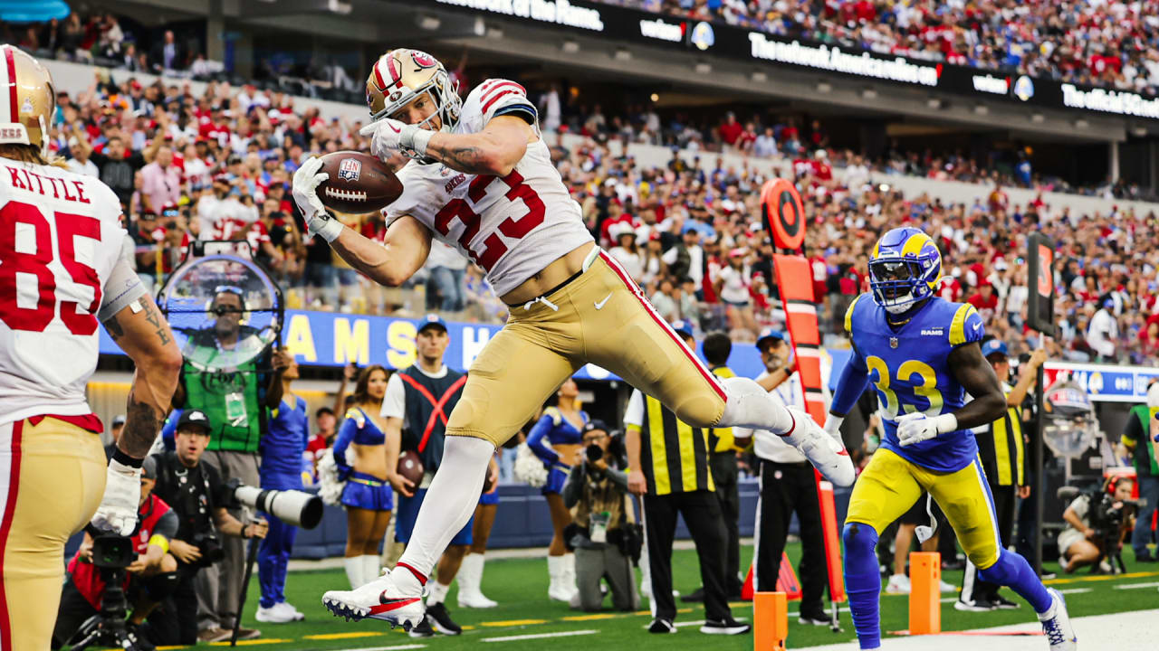 49ers-Rams live blog: Christian McCaffrey scores, Brandon Aiyuk