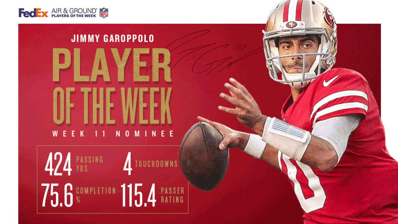 Jimmy G, Deebo Samuel Earn 'Player of the Week' Nominations