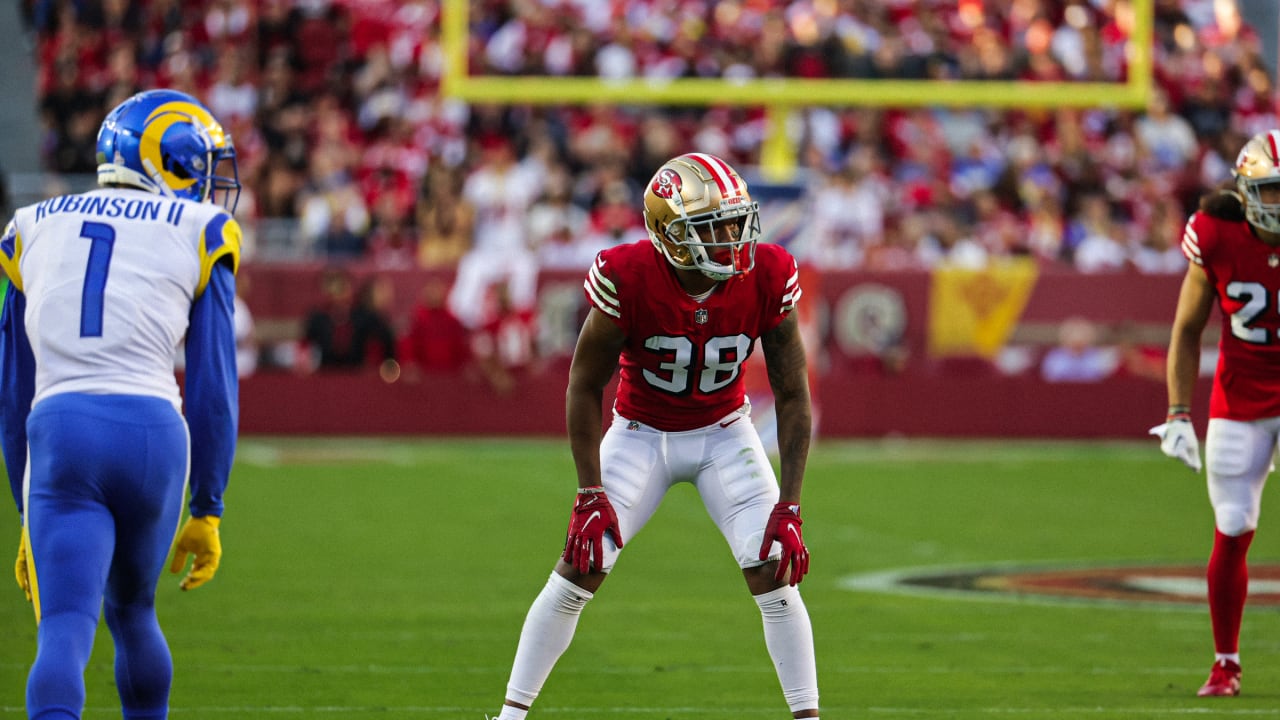 San Francisco 49ers' Deommodore Lenoir takes part in drills during