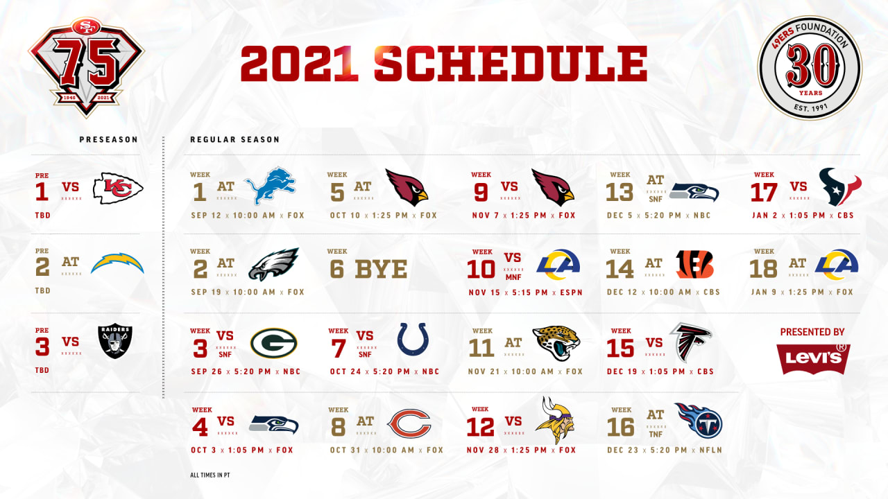 49ers Schedule  San Francisco 49ers –