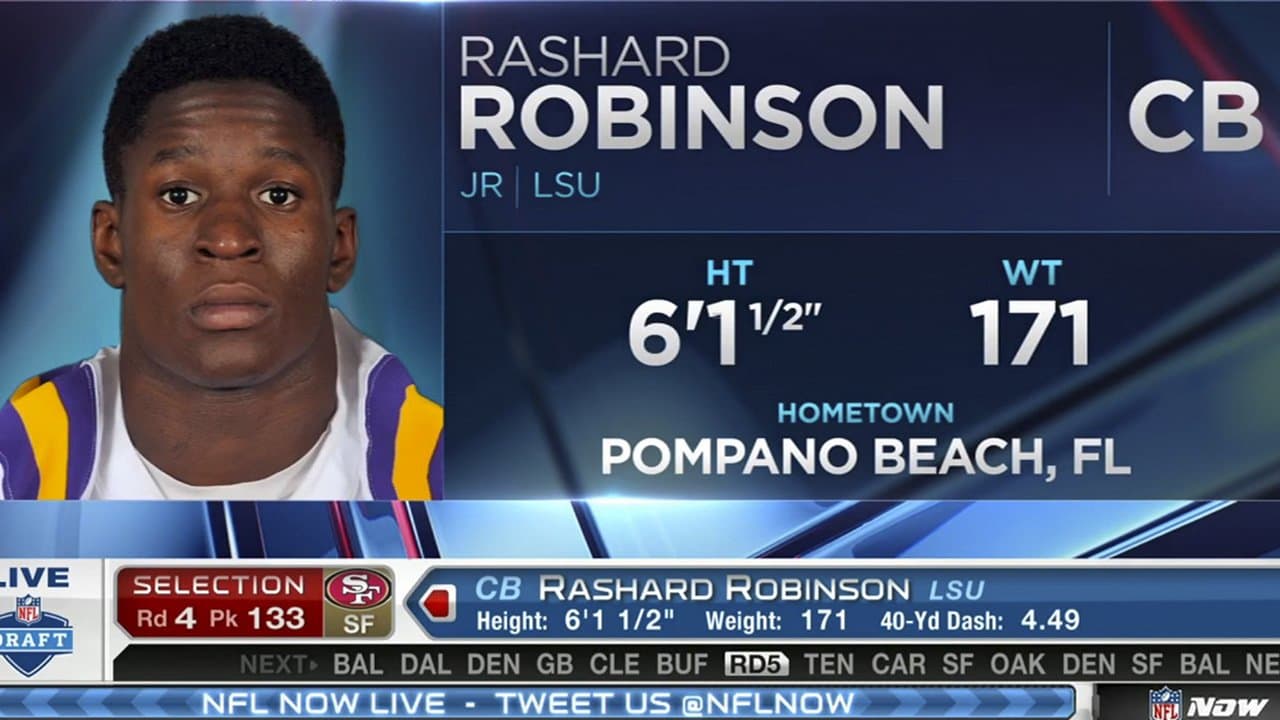 49ers Select CB Rashard Robinson in Round 4