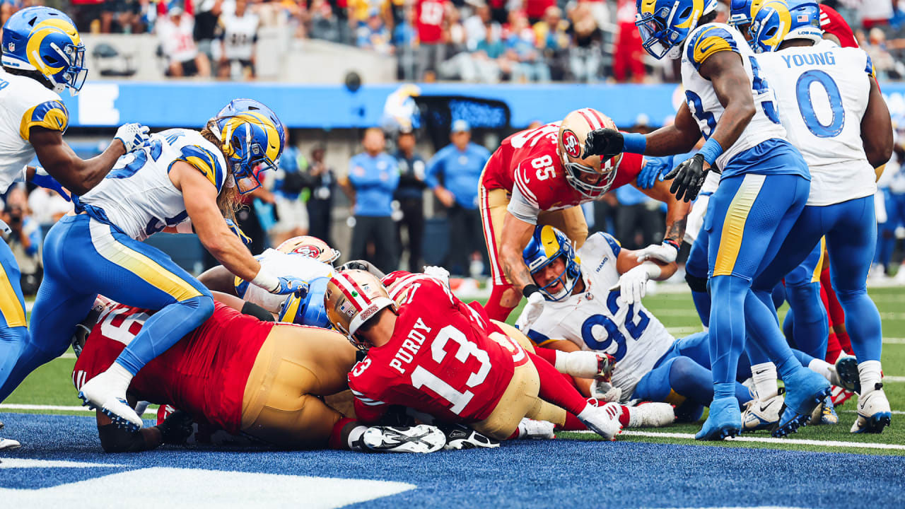 Watch: 49ers' Brock Purdy punches in touchdown to tie game as time