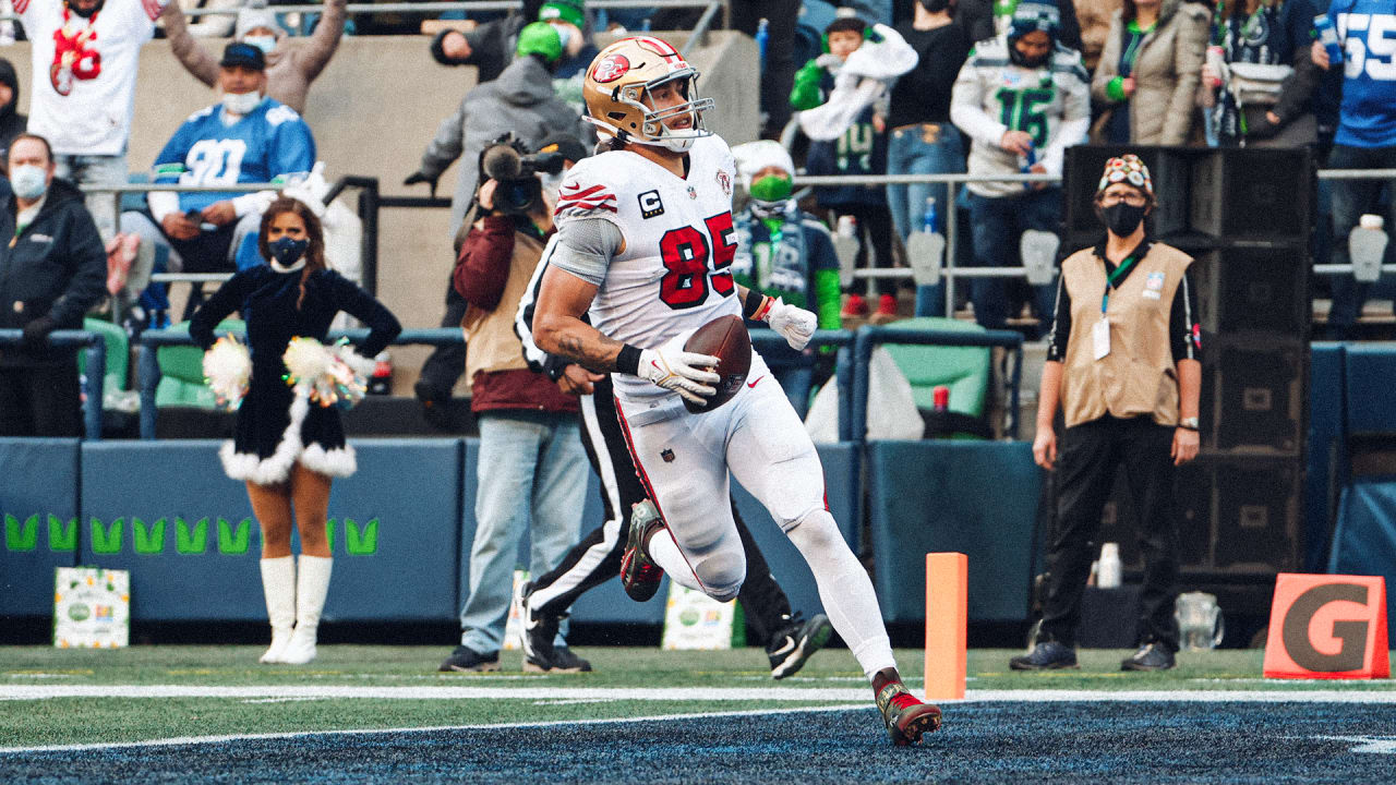 49ers' George Kittle shows some fancy footwork on 48-yard