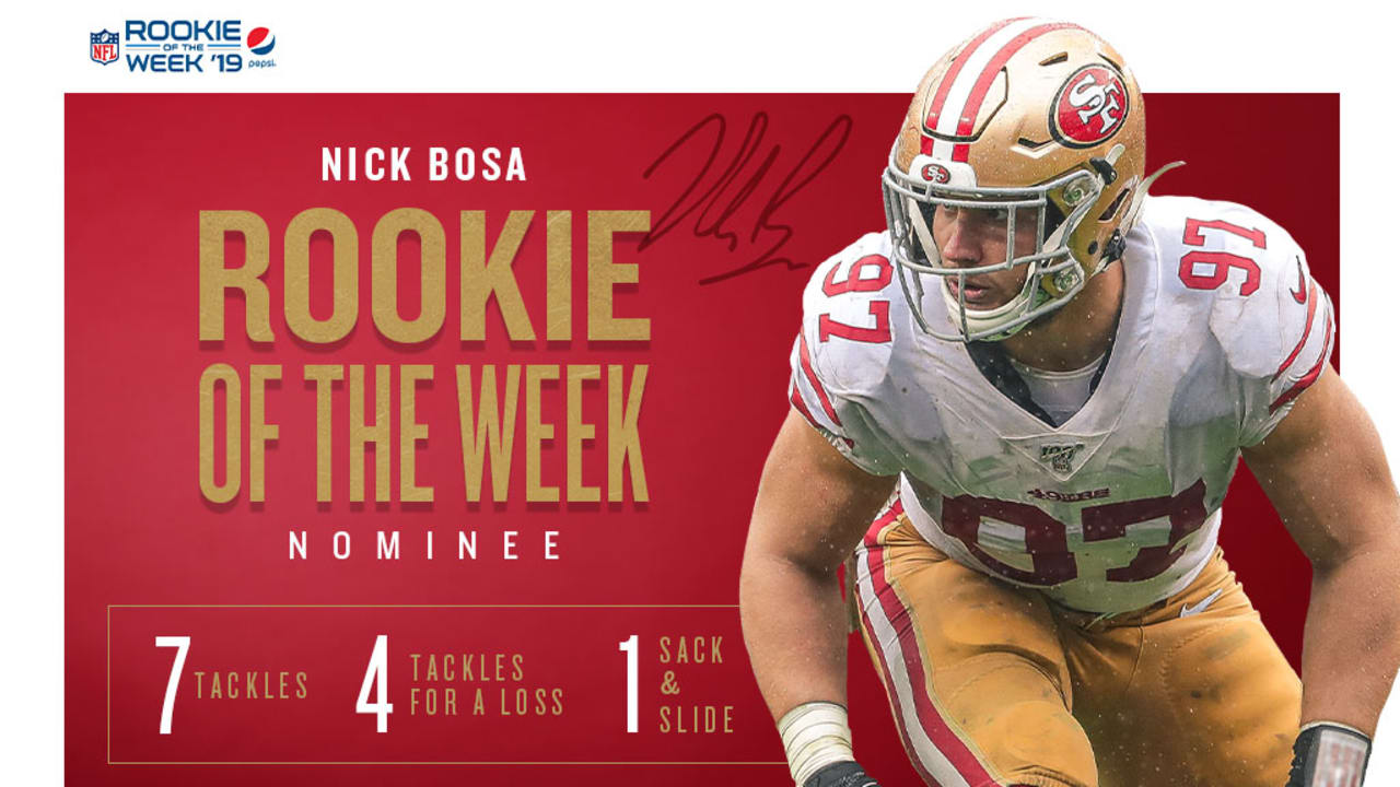 Nick Bosa Earns Rookie of the Week Nomination