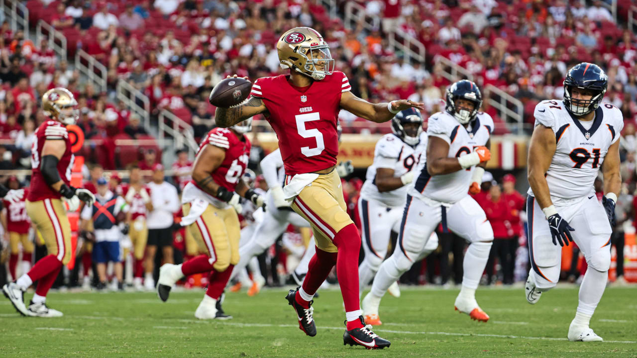 Video: 49ers' Trey Lance throws TD on first NFL pass