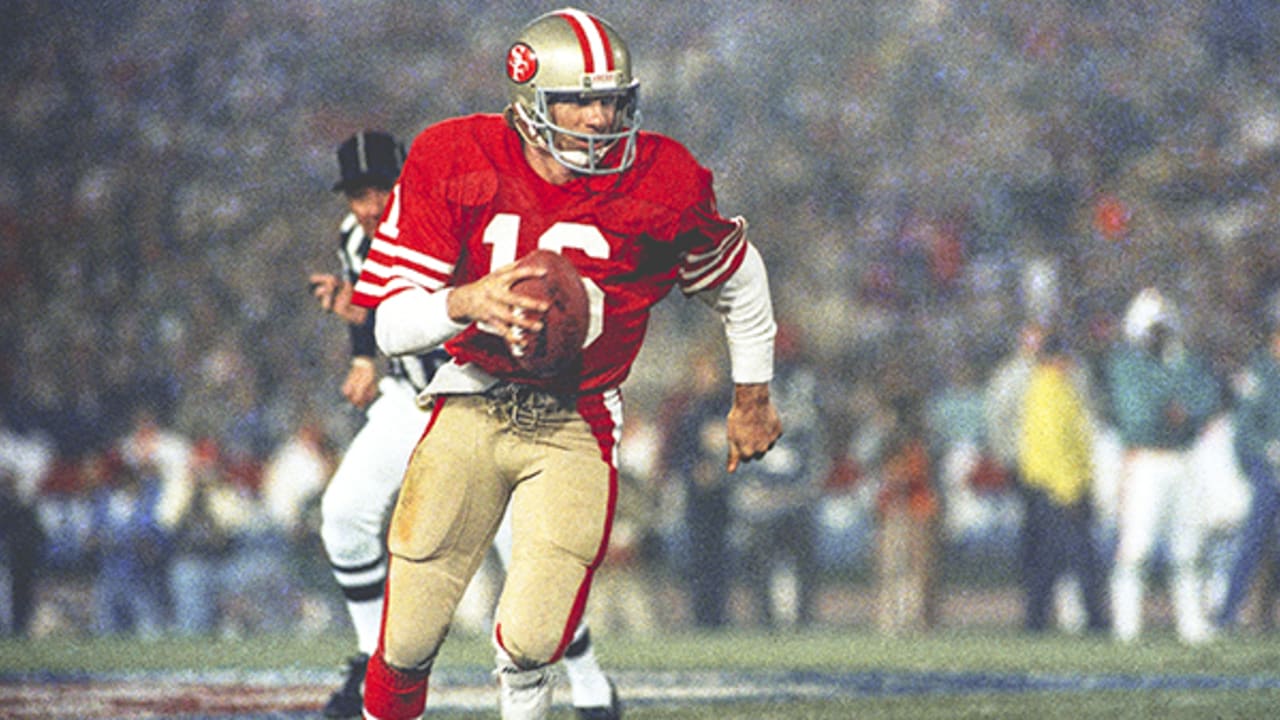 21 Jan 1985: Quarterback Joe Montana of the San Francisco 49ers on the  sideline during the Niners 38-16 victory over the Miami Dolphins in Super  Bowl XIX at Stanford Stadium in Stanford