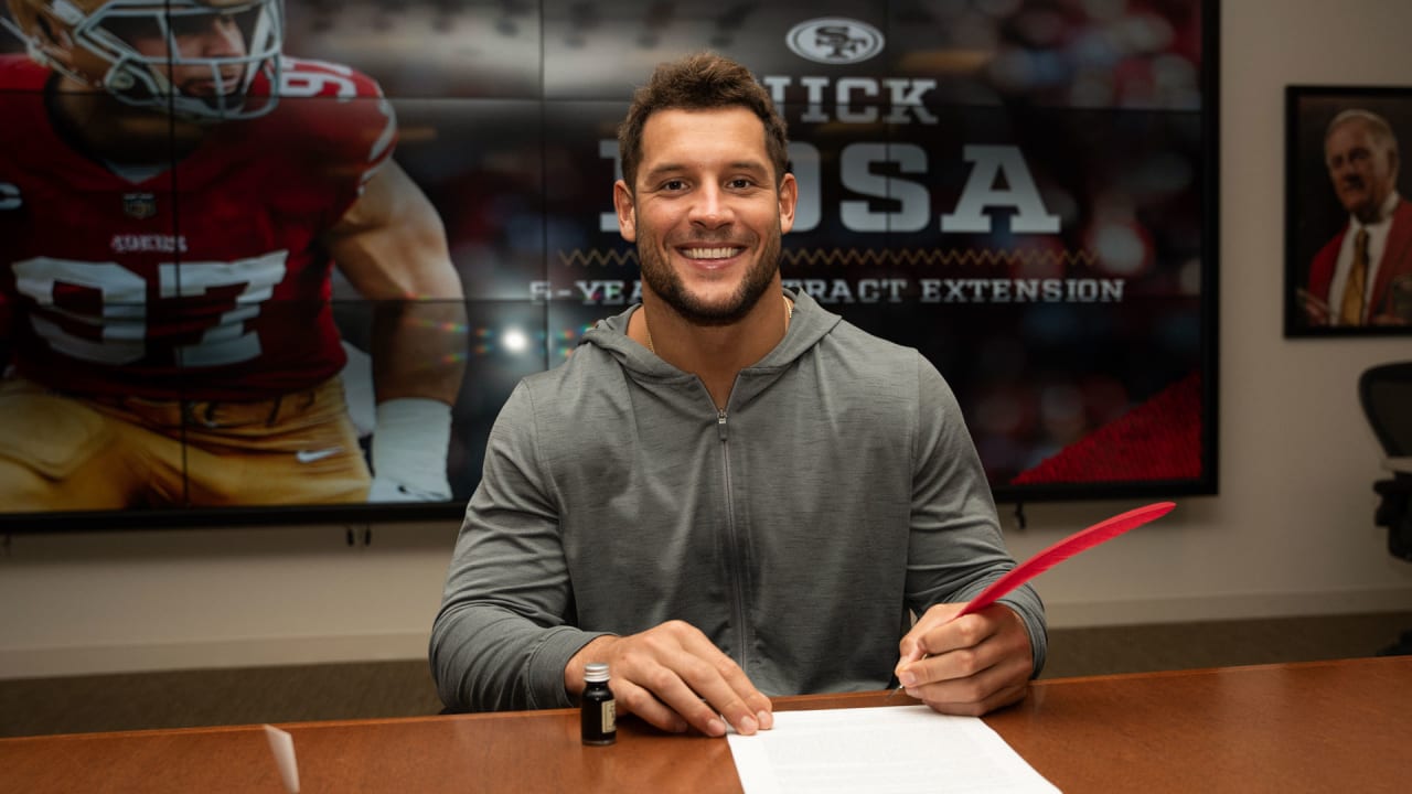 Pen To Paper Nick Bosa Signs 5 Year Contract Extension   Qk9warxbpmugvoqfh9j0