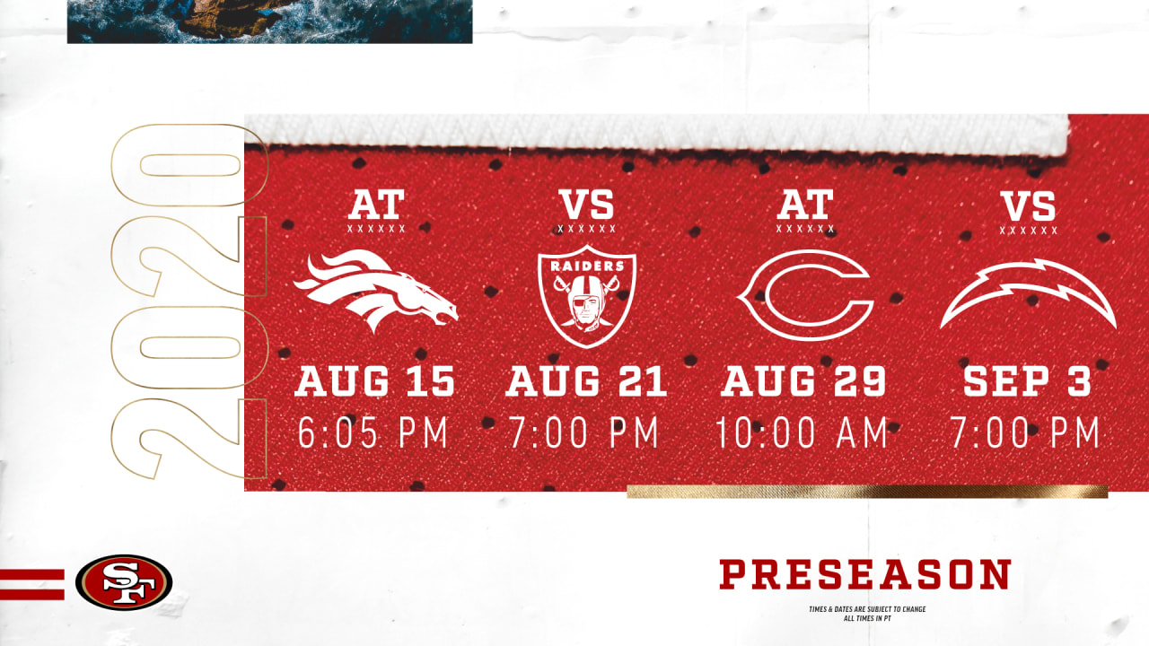 Raiders finalize preseason schedule vs. San Francisco 49ers, Los