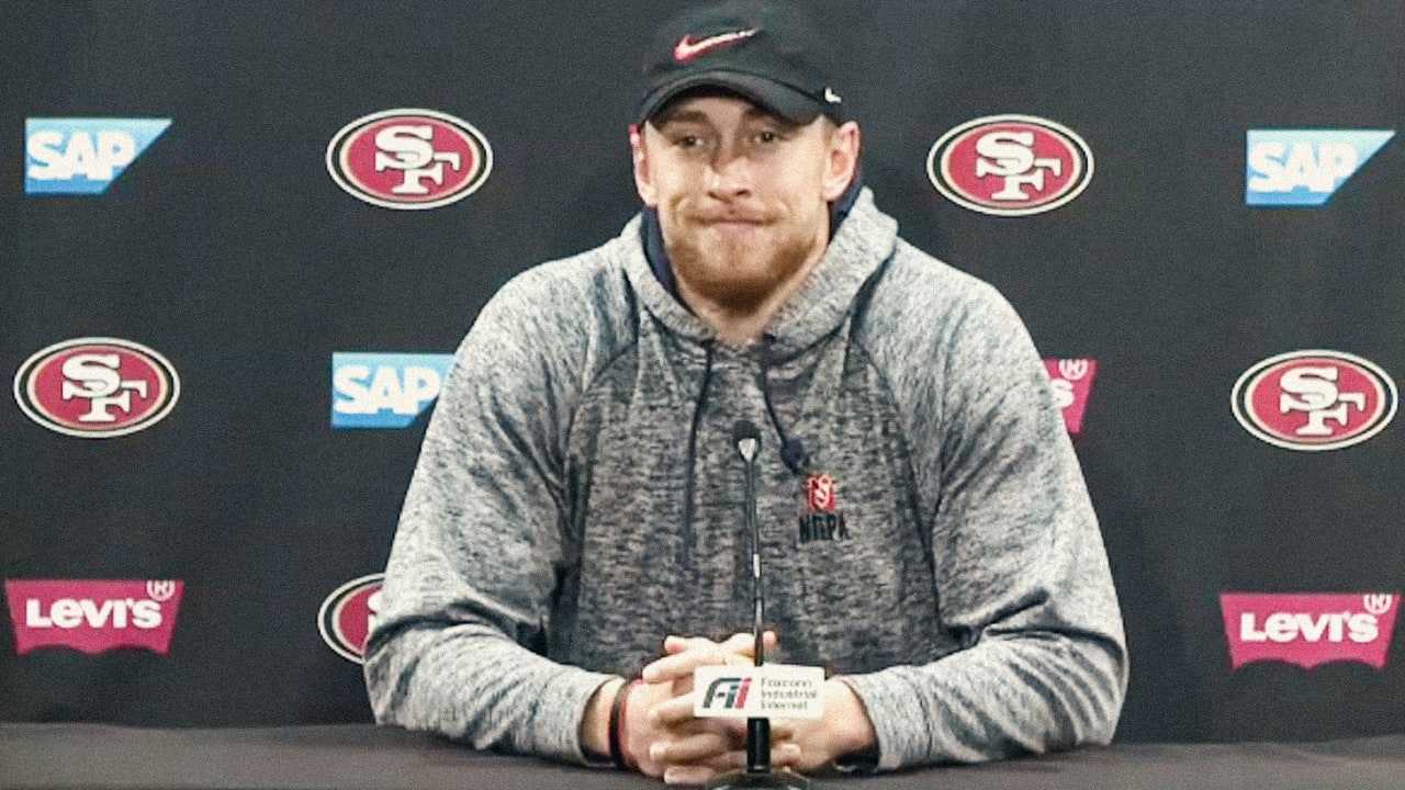 george kittle wearing jimmy g shirt