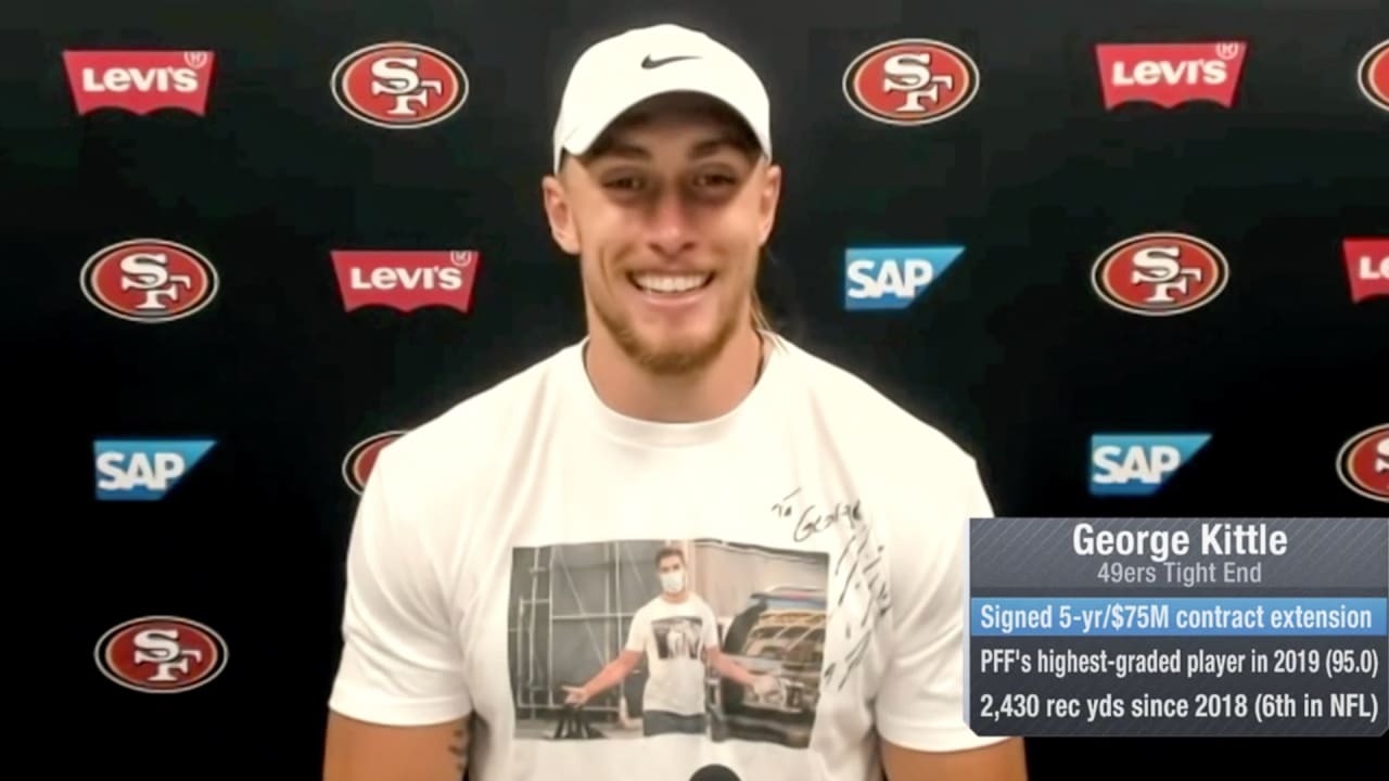 George Kittle wearing Jimmy Garoppolo shirt