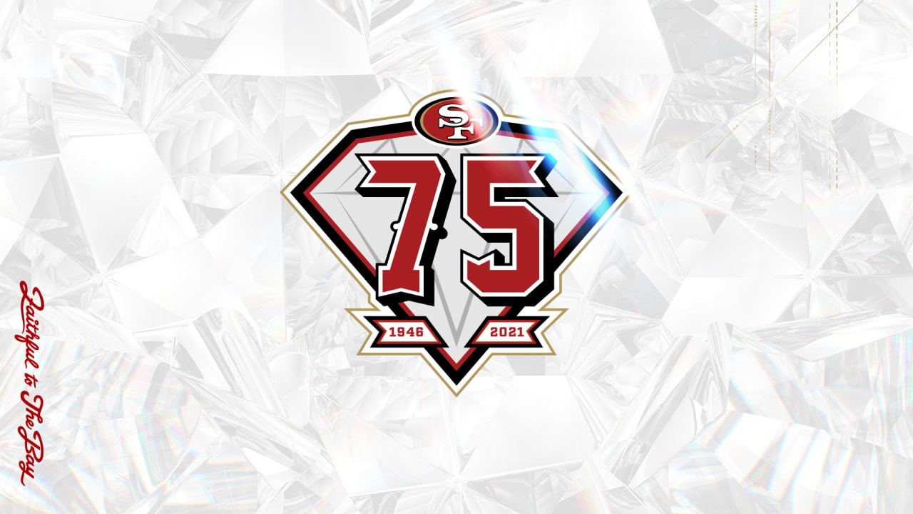 Women's 49ers 75th Anniversary Patch White Gold Black Gold