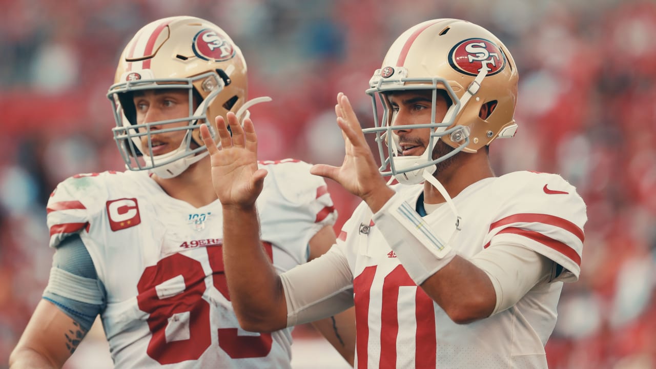 San Francisco 49ers Jimmy Garoppolo, George Kittle work toward return