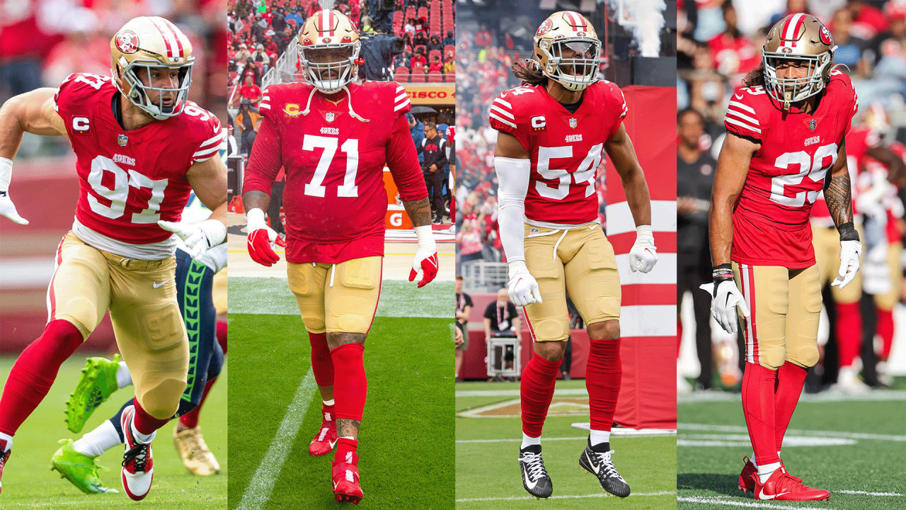 OurSF49ers on X: The following #49ers were selected for the 2023 NFC Pro  Bowl: DE: Nick Bosa OL: Trent Williams S: Talanoa Hufanga LB: Fred Warner  TE: George Kittle FB: Kyle Juszczyk