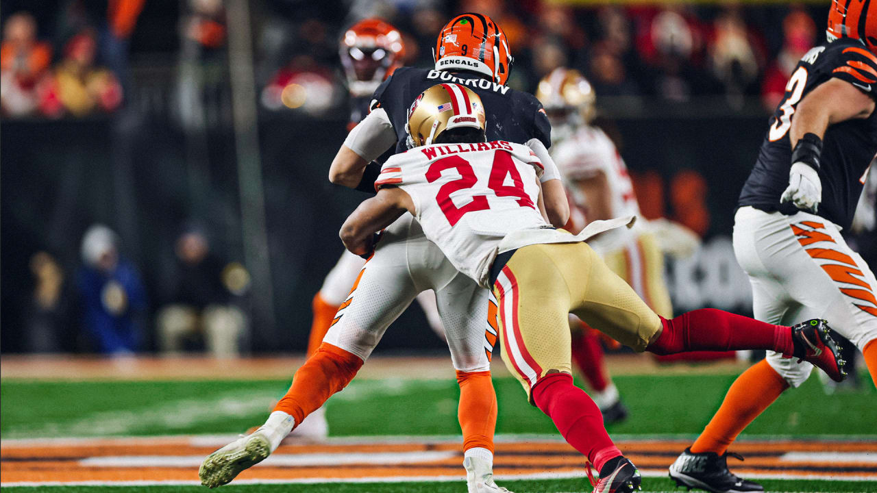 K'Waun Williams Swings Joe Burrow Down for the Sack