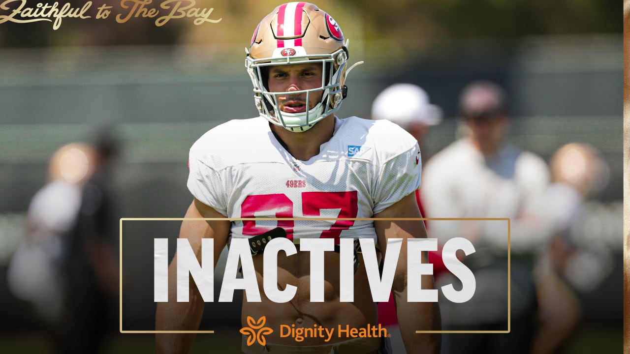 Nick Bosa Back at Practice; 49ers Week 6 Friday Injury Report