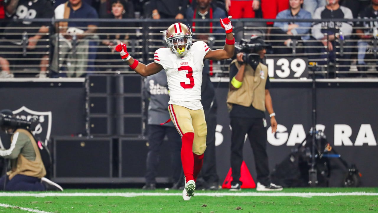 San Francisco 49ers wide receiver Ray-Ray McCloud III (3) walks off the  field following an NFL football game against the Carolina Panthers, Sunday,  Oct. 9, 2022, in Charlotte, N.C. (AP Photo/Brian Westerholt