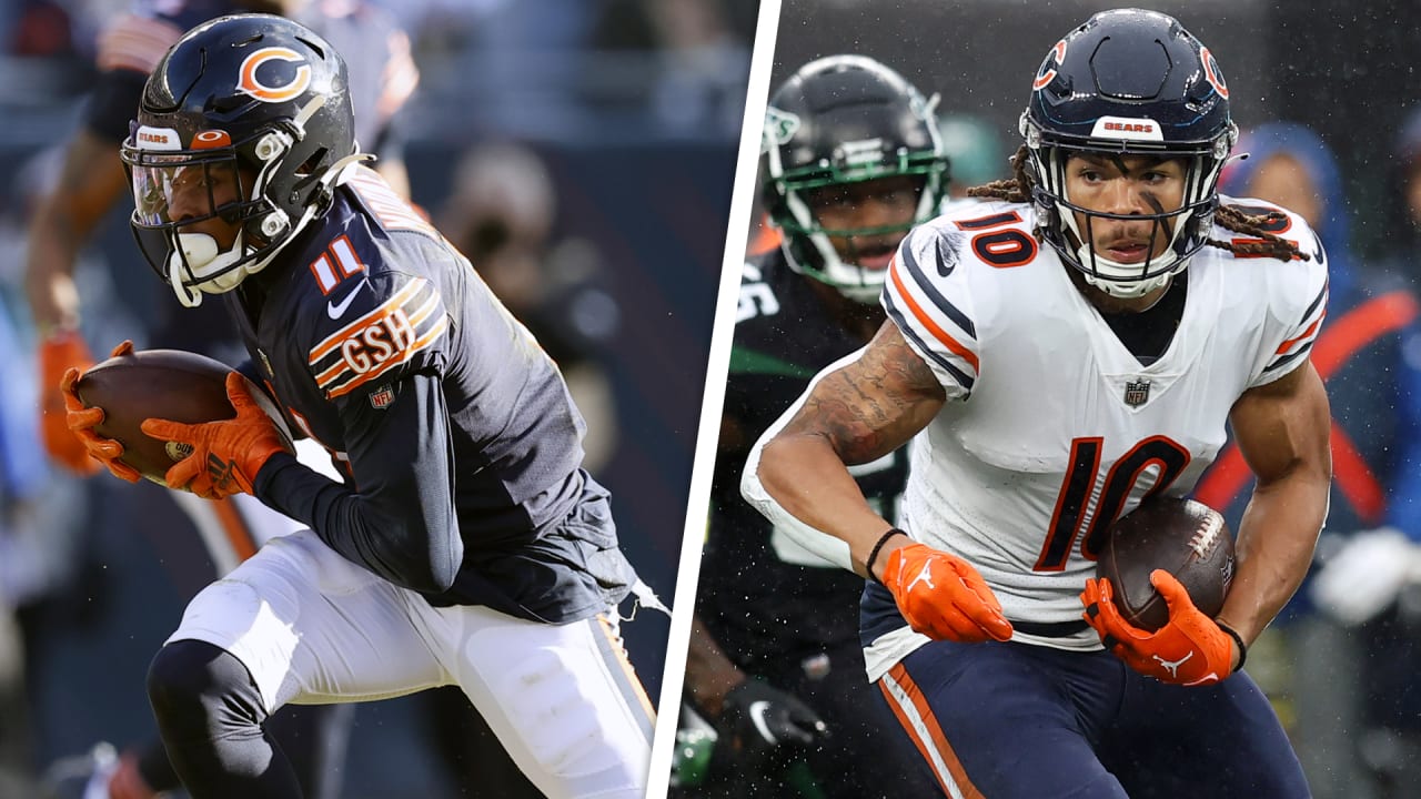 Chicago Bears wide receiver Darnell Mooney (11) runs a route during an NFL  preseason football game