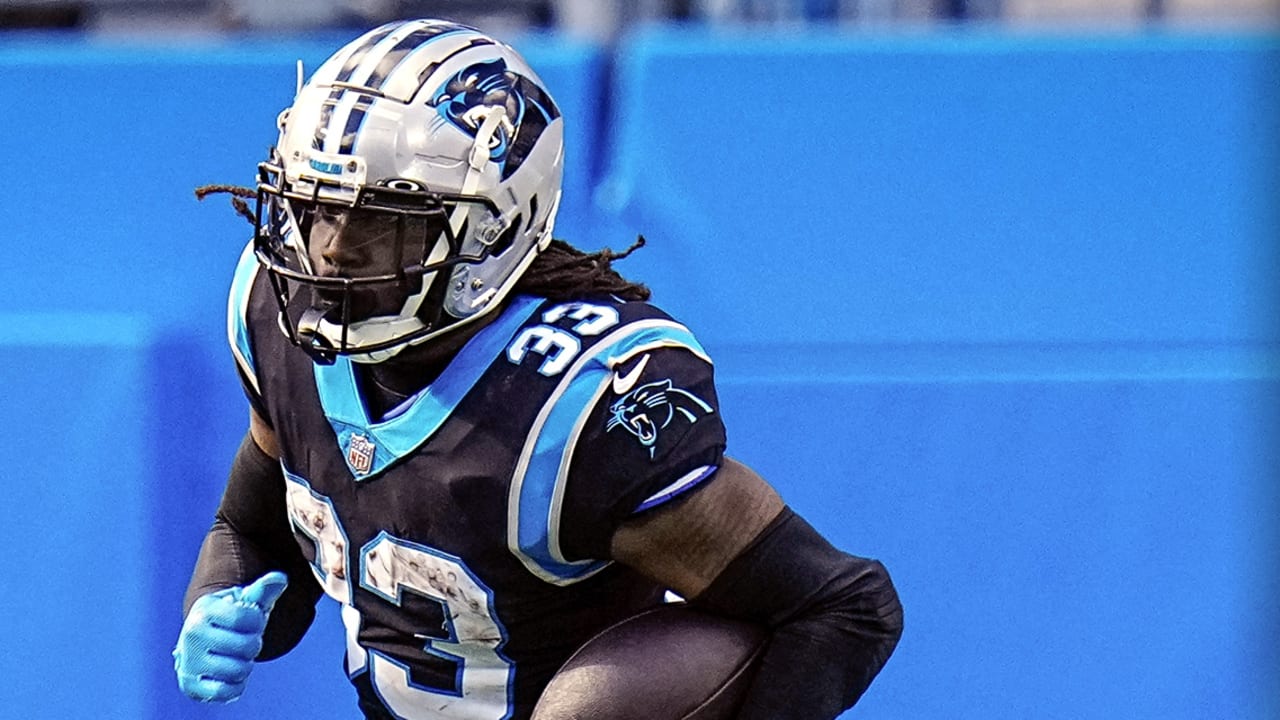 Carolina Panthers running back D'Onta Foreman (33) takes the field