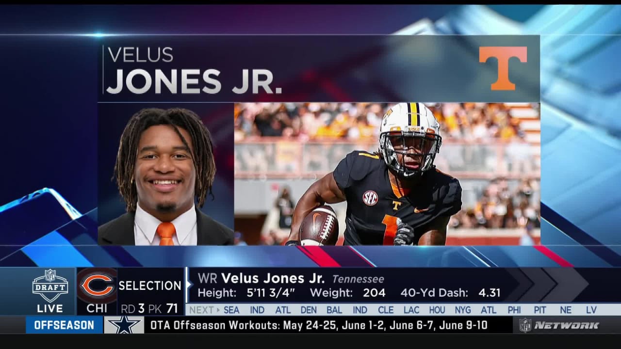 Pick announcement: Bears select Velus Jones Jr.
