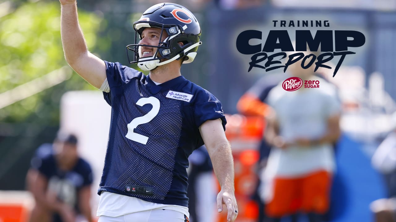 Chicago Bears punter Trenton Gill kicks during an NFL preseason