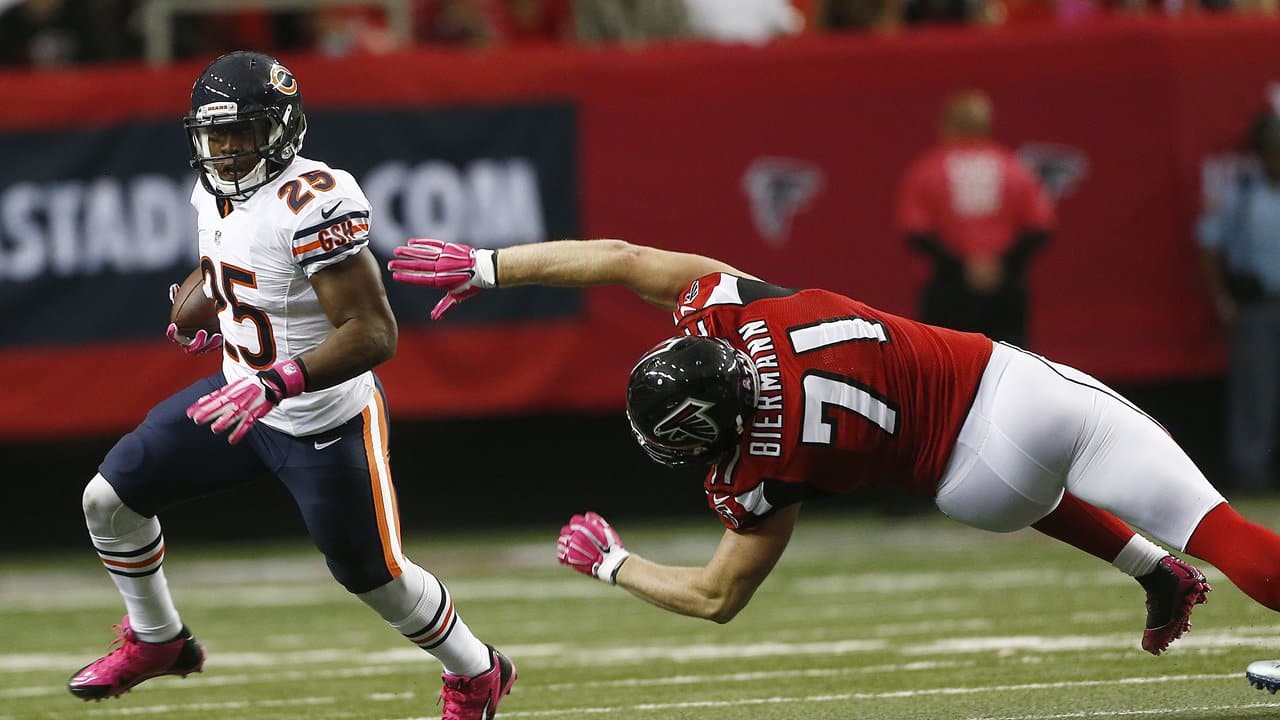 Atlanta Falcons cornerback Desmond Trufant (21) celebrates an interception  against the Tampa Bay Buccaneers during the first half of an NFL football  game, Sunday, Nov. 24, 2019, in Atlanta. (AP Photo/John Bazemore