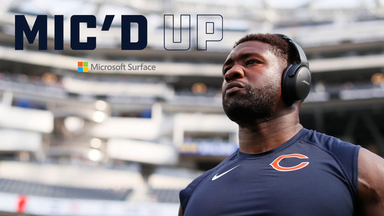 Watch the hilarious clip of mic'd-up Chicago Bears linebacker Roquan Smith  LOVING rain-soaked game