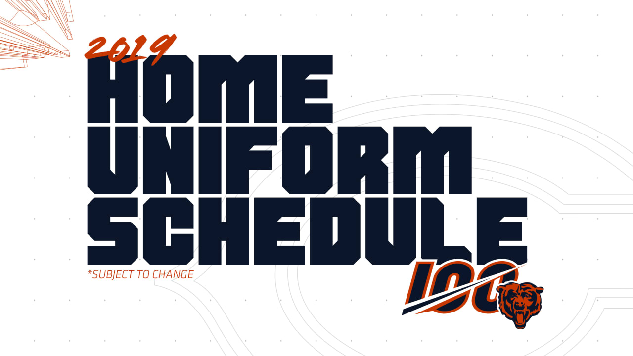 2019 Bears uniform schedule