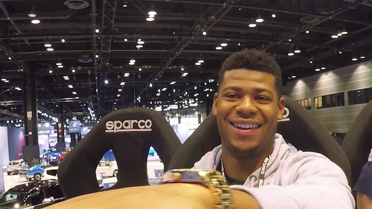 Meredith races at Chicago Auto Show