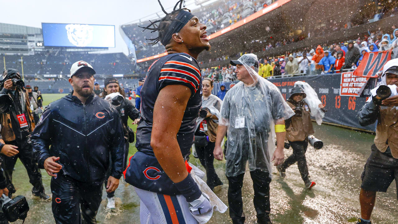 Bears soak in first win on soggy day