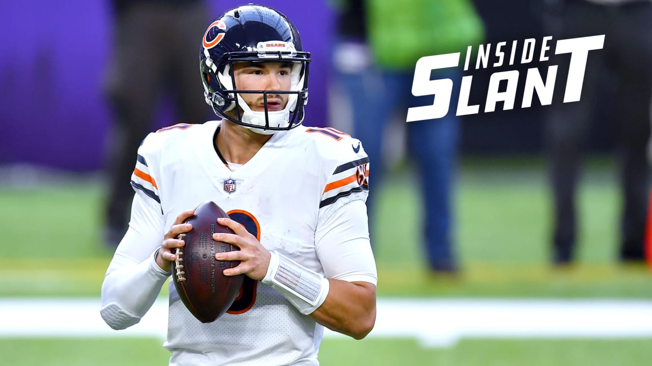 Chicago, United States. 06th Dec, 2020. Chicago Bears quarterback Mitchell  Trubisky (10) looks for an open receiver during play against the Detroit  Lions at Soldier Field in Chicago on Sunday, December 6