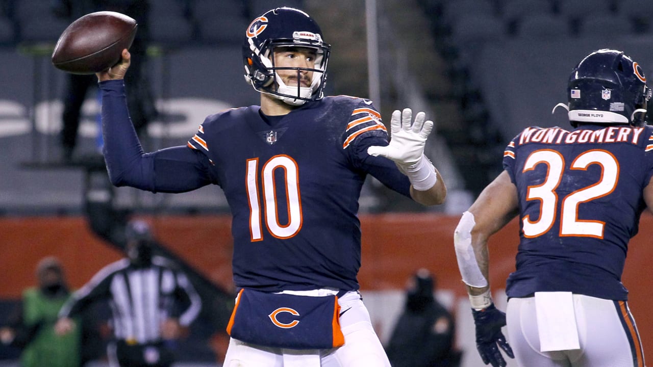 August 24, 2019: Chicago Bears quarterback Mitchell Trubisky (10) during  NFL football preseason game action between the Chicago Bears and the  Indianapolis Colts at Lucas Oil Stadium in Indianapolis, Indiana. Chicago  defeated