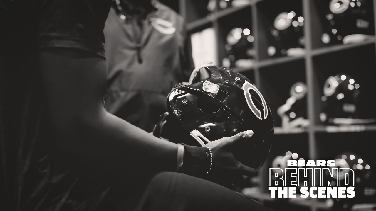 Behind the scenes of new Panthers black helmet photoshoot