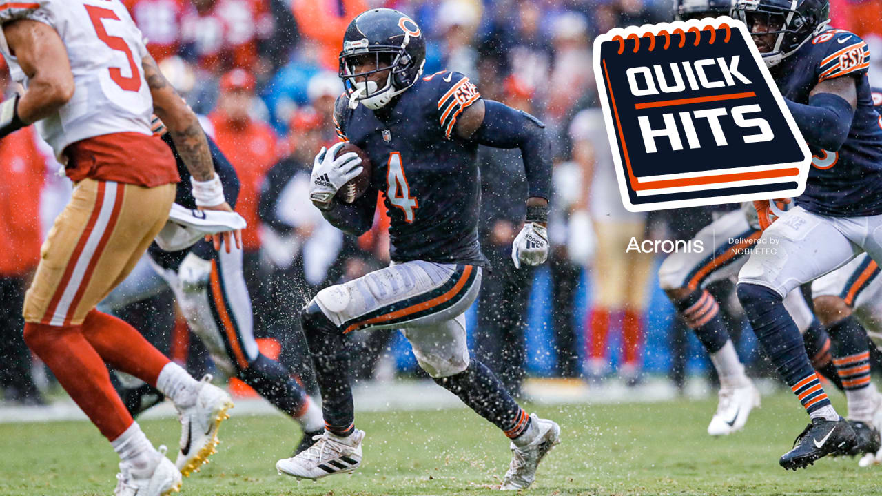 Heavy rain floods Soldier Field during Chicago Bears' season opener against  San Francisco 49ers