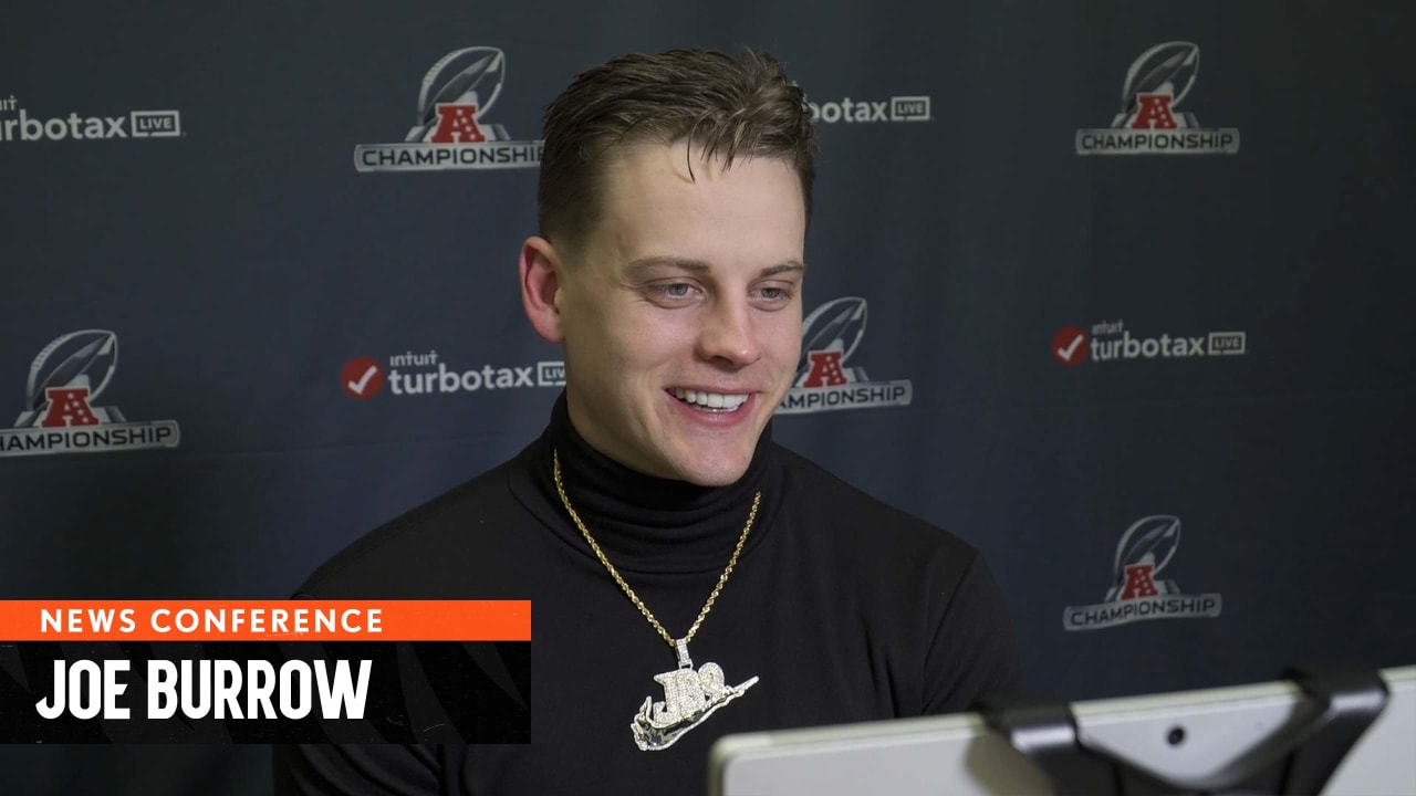 Cincinnati Bengals quarterback Joe Burrow's AFC Championship press  conference