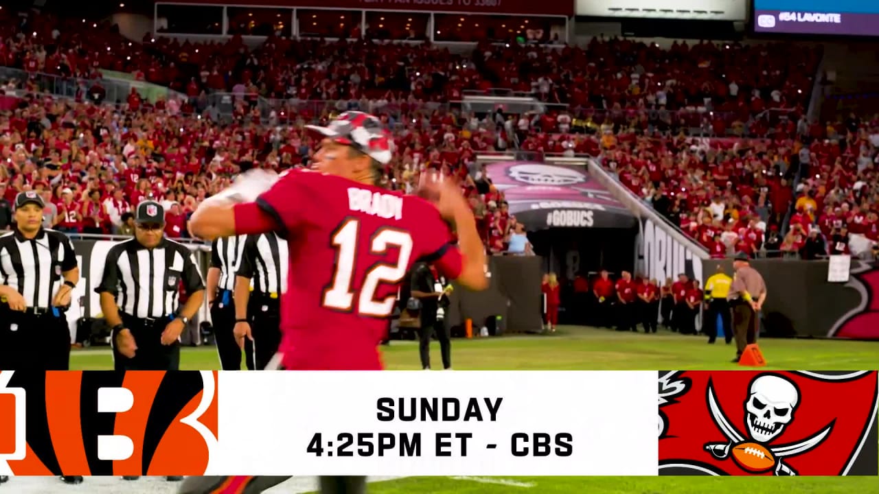 Cincinnati Bengals play at Tampa Bay Buccaneers at 4:25 p.m. Sunday