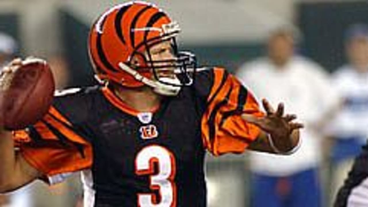 Carson Palmer of the Cincinnati Bengals looks to pass against the
