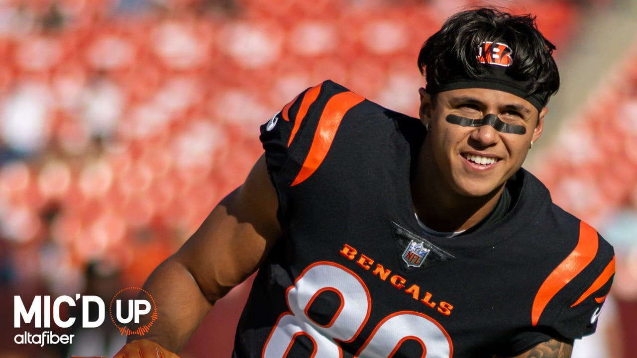 Cincinnati Bengals wide receiver Andrei Iosivas runs a route during the  first half of an NFL preseason football game between the Cincinnati Bengals  and the Washington Commanders, Saturday, Aug. 26, 2023, in