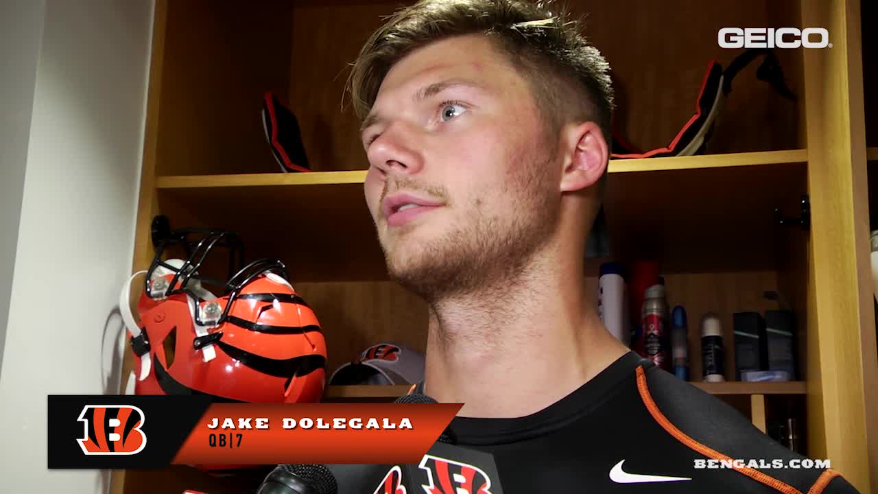 Cincinnati Bengals quarterback Jake Dolegala (7) during NFL football  preseason game action between the Indianapolis Colts and the Cincinnati  Bengals at Paul Brown Stadium in Cincinnati, OH. Adam Lacy/CSM Stock Photo 