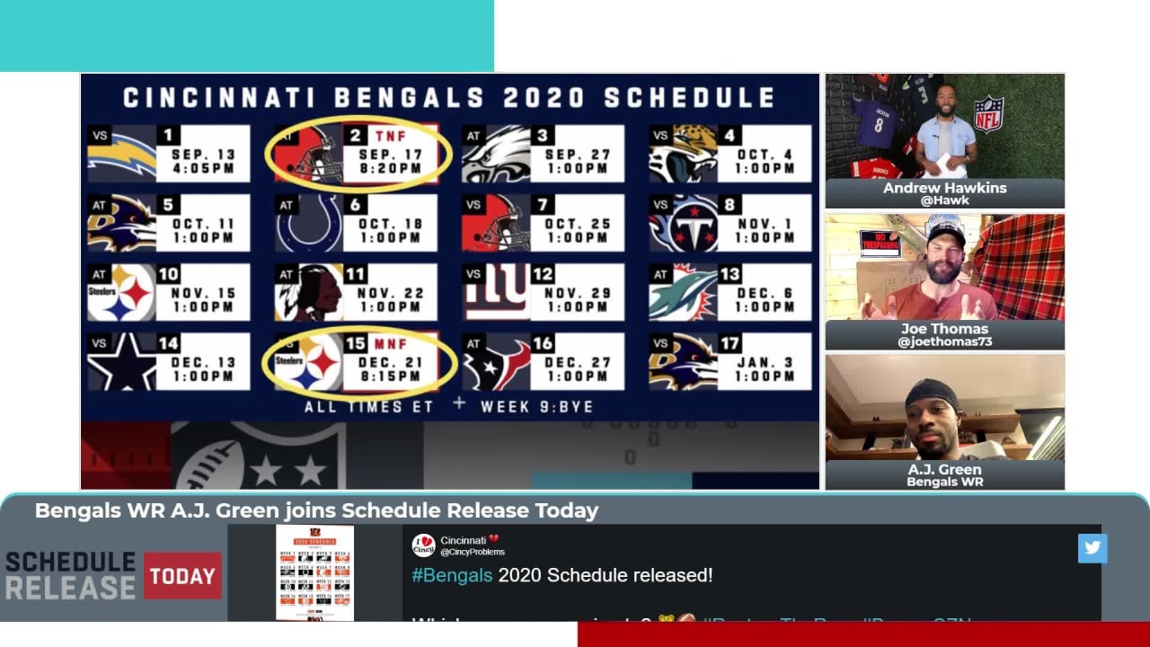 Game-by-game glance at the 2020 Bengals schedule