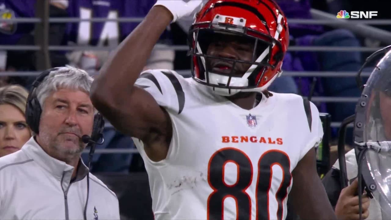 Cincinnati Bengals wide receiver Mike Thomas runs with the ball