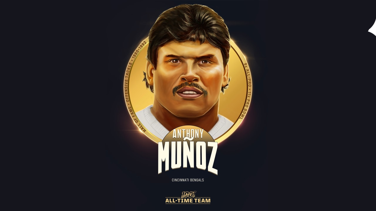 NFL at Home: Anthony Munoz, The greatest offensive lineman of all time was  also a major receiving threat on the goal line. #NFLatHome, By Cincinnati  Bengals