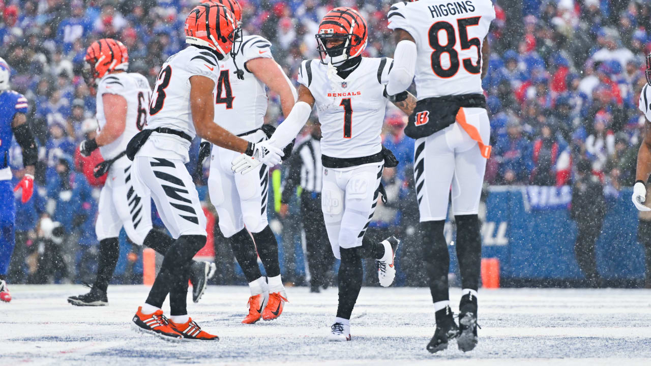 Kansas City Chiefs defensive end Frank Clark (55) celebrates after making a  tackled during the first half of an NFL divisional round playoff football  game against the Buffalo Bills, Sunday, Jan. 23