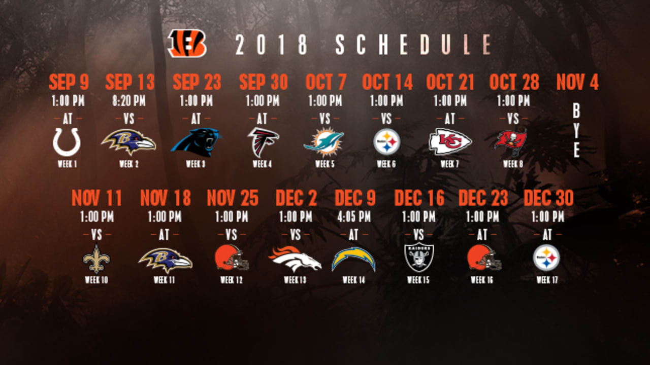 Cincinnati Bengals Schedule 2022 