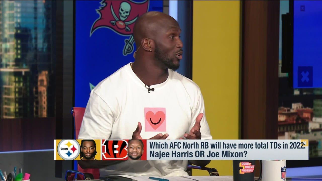 Which AFC North RB will have more total TDs in '22: Najee Harris or Joe  Mixon? 'GMFB'