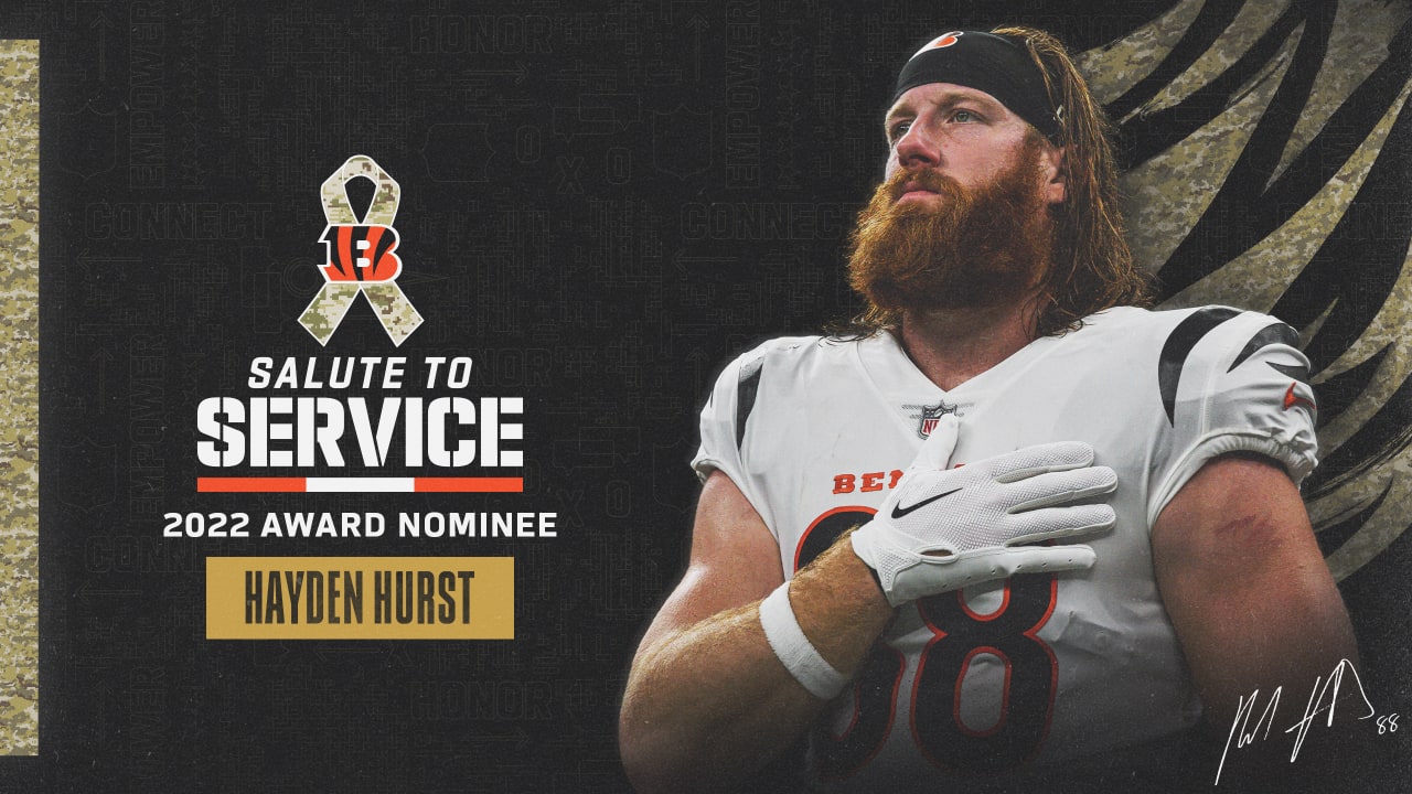 Bengals Announce Hayden Hurst as 2022 Salute to Service Recipient