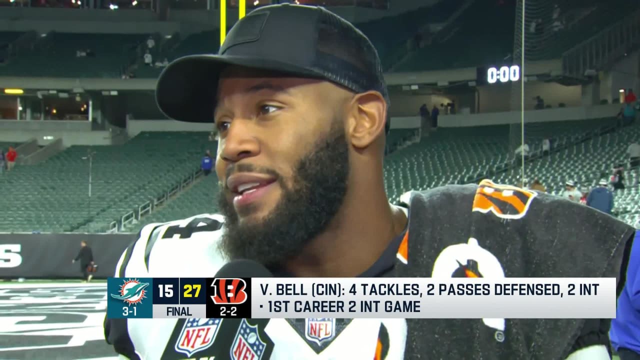 Vonn Bell on Two Inteception Performance in Bengals' Win Over Dolphins