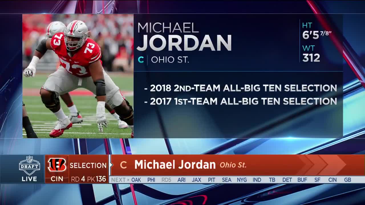 Cincinnati Bengals select Ohio State guard Michael Jordan No. 136