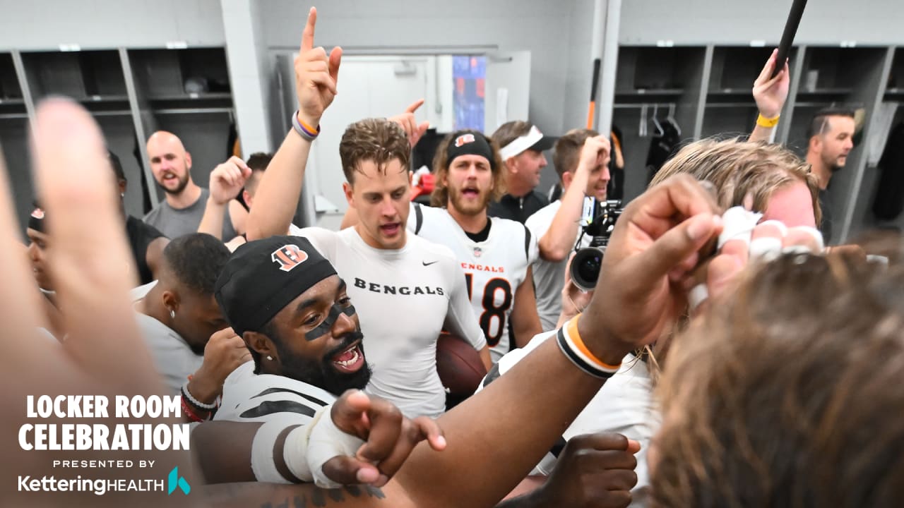 WATCH: Bengals celebrate MNF victory over Rams in locker room