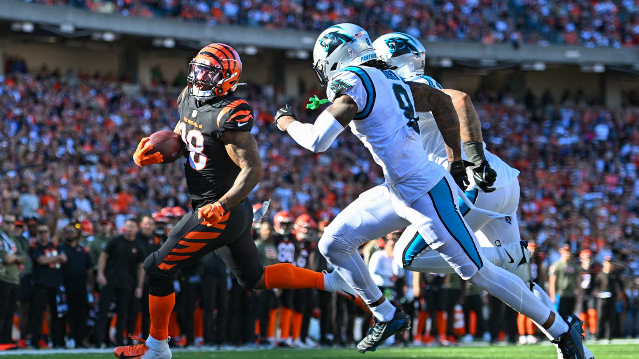 Joe Mixon 20 Yard Run Week 9 Bengals Highlights vs. Carolina Panthers